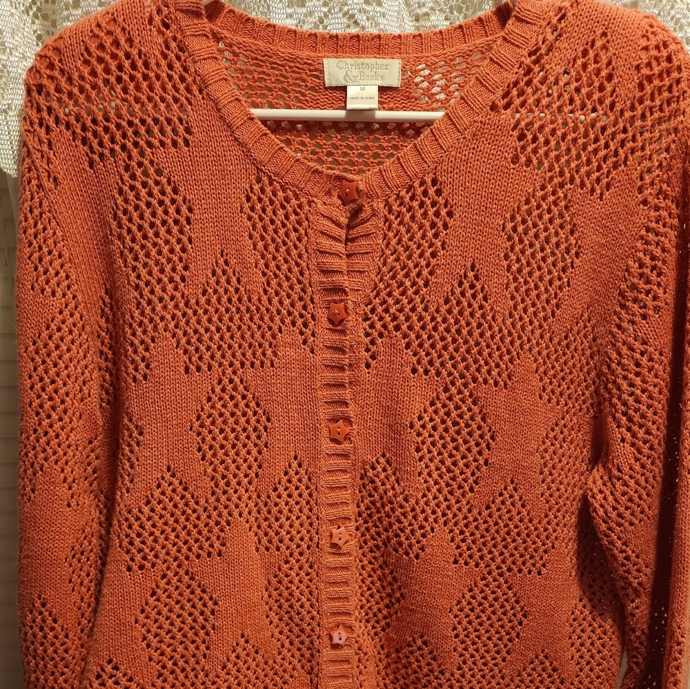 Christopher and Banks Star Button Up Cardigan w Should pads in Medium.